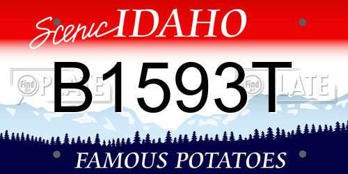 B1593T Idaho License Plate