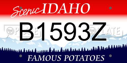 B1593Z Idaho License Plate