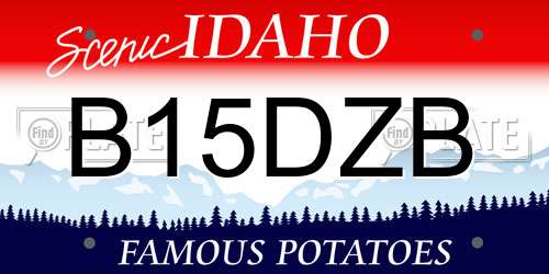 B15DZB Idaho License Plate