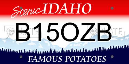B15OZB Idaho License Plate
