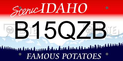 B15QZB Idaho License Plate