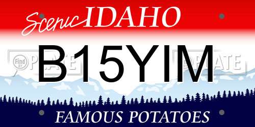 B15YIM Idaho License Plate