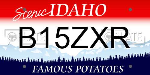 B15ZXR Idaho License Plate
