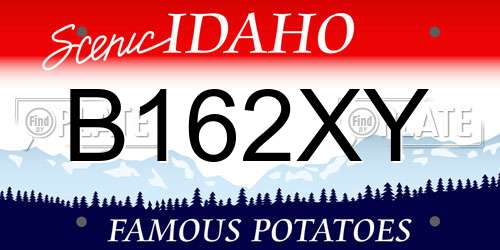 B162XY Idaho License Plate
