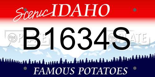 B1634S Idaho License Plate
