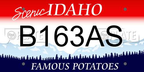B163AS Idaho License Plate