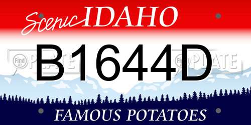 B1644D Idaho License Plate