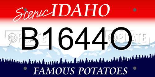 B1644O Idaho License Plate