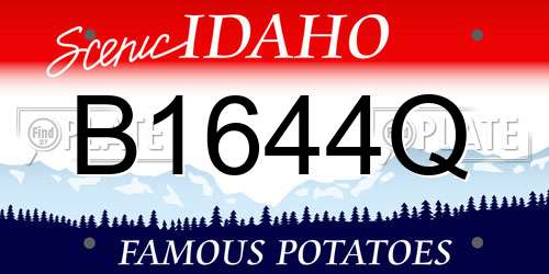 B1644Q Idaho License Plate