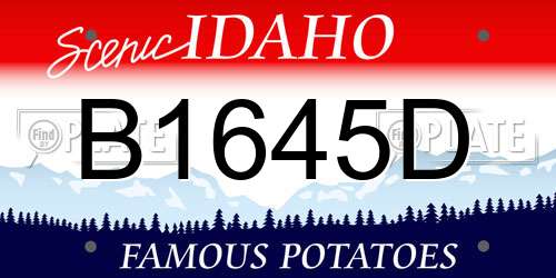 B1645D Idaho License Plate