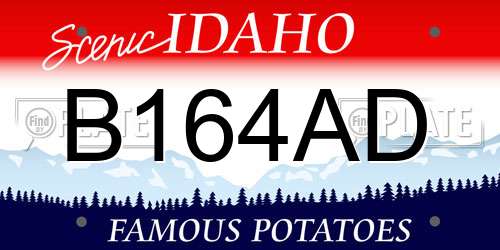 B164AD Idaho License Plate