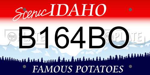 B164BO Idaho License Plate