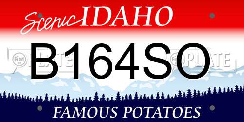B164SO Idaho License Plate