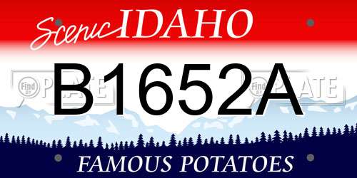B1652A Idaho License Plate