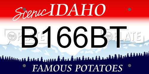 B166BT Idaho License Plate