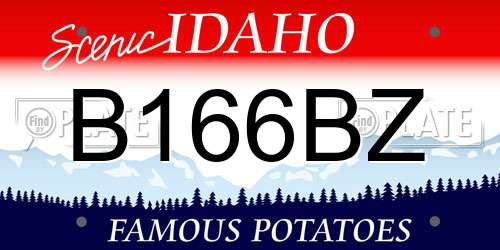 B166BZ Idaho License Plate