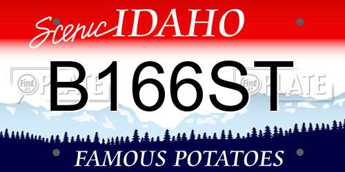 B166ST Idaho License Plate