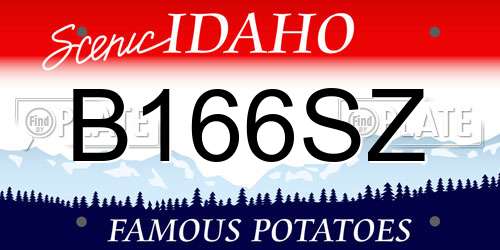 B166SZ Idaho License Plate