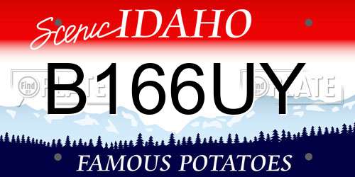 B166UY Idaho License Plate