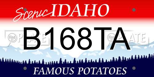 B168TA Idaho License Plate