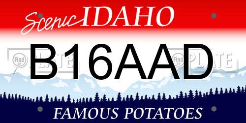 B16AAD Idaho License Plate