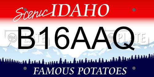 B16AAQ Idaho License Plate