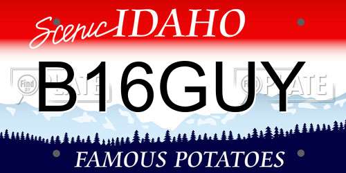 B16GUY Idaho License Plate