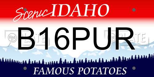 B16PUR Idaho License Plate