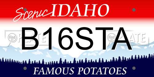 B16STA Idaho License Plate