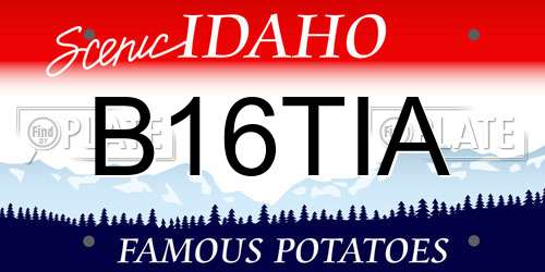 B16TIA Idaho License Plate