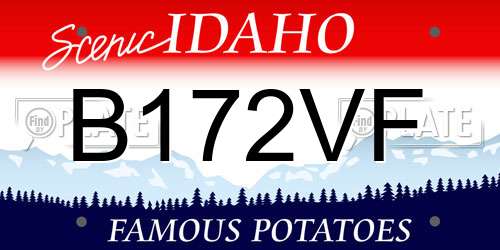 B172VF Idaho License Plate