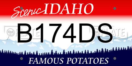 B174DS Idaho License Plate