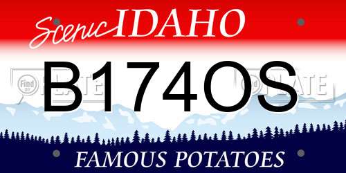 B174OS Idaho License Plate