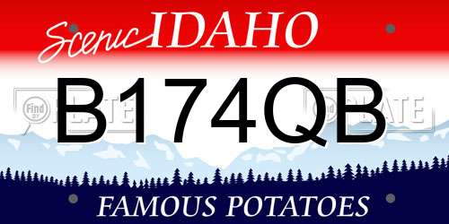 B174QB Idaho License Plate
