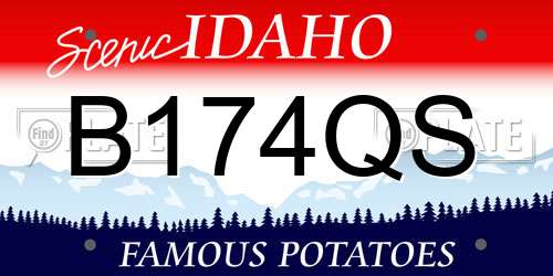 B174QS Idaho License Plate