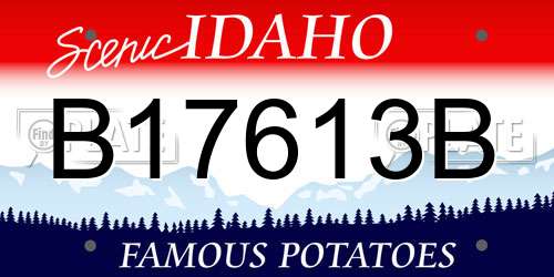 B17613B Idaho License Plate