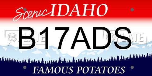 B17ADS Idaho License Plate