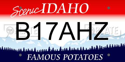 B17AHZ Idaho License Plate