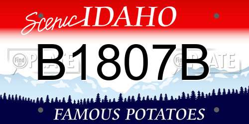 B1807B Idaho License Plate