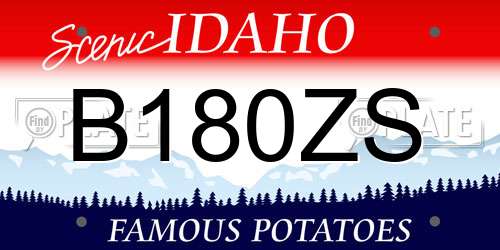 B180ZS Idaho License Plate