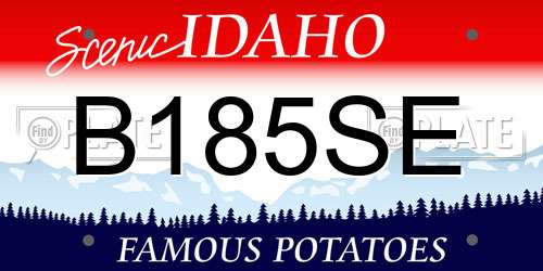 B185SE Idaho License Plate