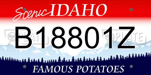 B18801Z Idaho License Plate