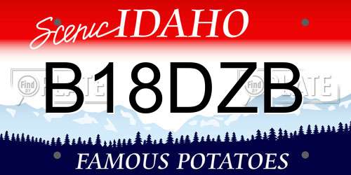 B18DZB Idaho License Plate