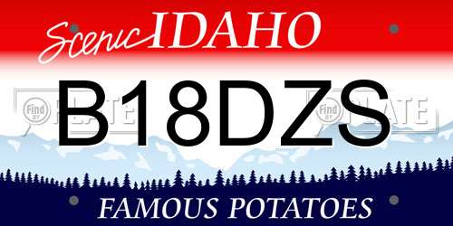 B18DZS Idaho License Plate