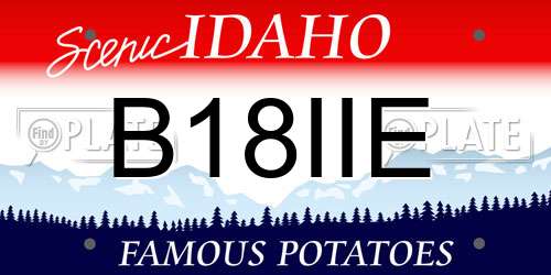 B18IIE Idaho License Plate