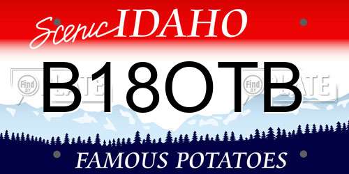 B18OTB Idaho License Plate