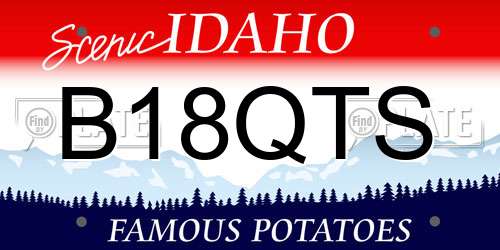 B18QTS Idaho License Plate