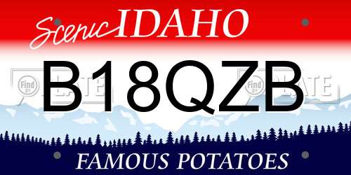 B18QZB Idaho License Plate