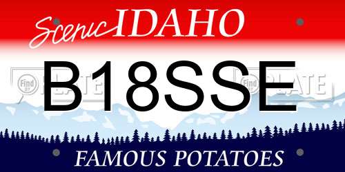 B18SSE Idaho License Plate
