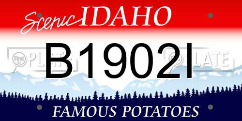 B1902I Idaho License Plate